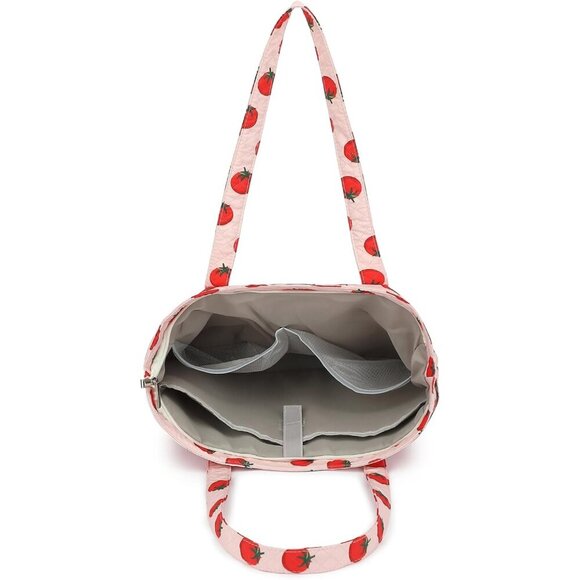 Women's Large Capacity Floral Canvas Tote Bag with Laptop Compartment, Waterproo - Picture 4 of 6